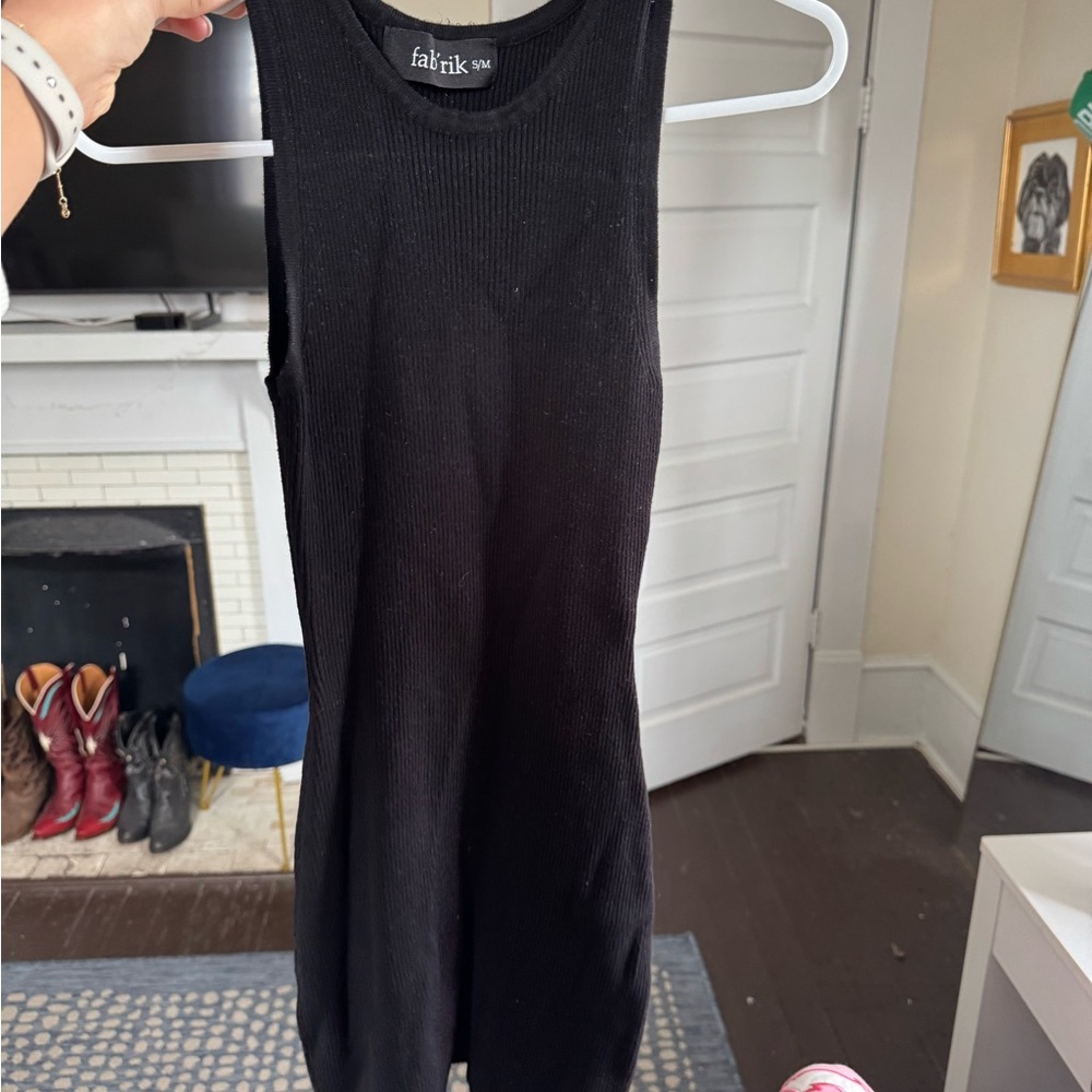 fab'rik Black Ribbed Sleeveless Jumpsuit
